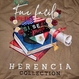 Herencia Collection tan short sleeve graduation shirt